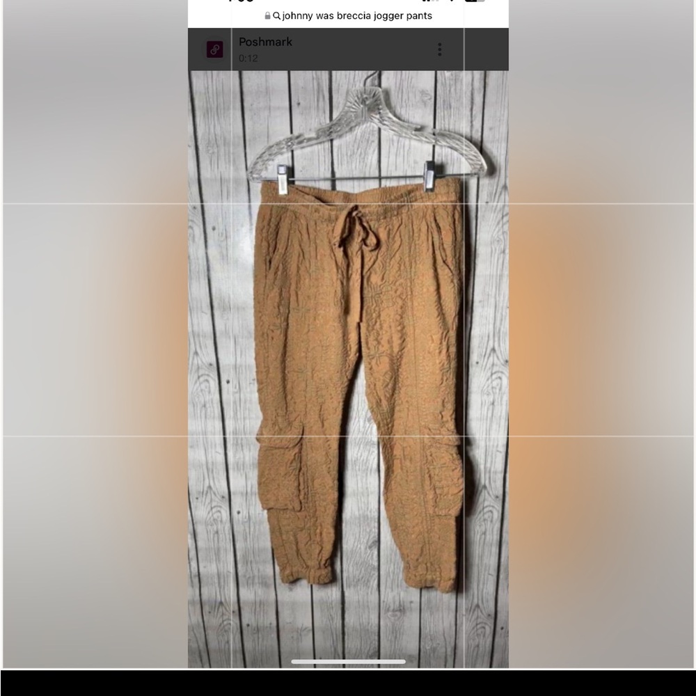 Johnny Was Embroidered Tan Pants, NWT